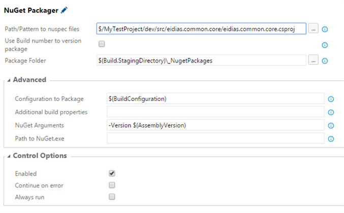 TFS 2015 Nuget Packager build step tfs_nuget_packager