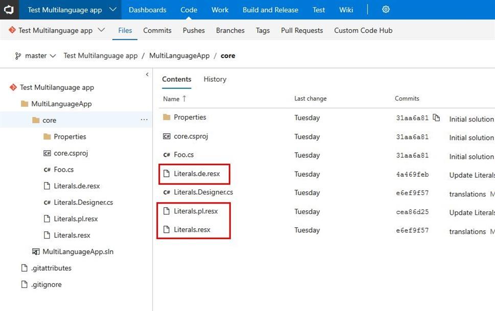 VSTS Project ResX Files VSTS Project ResX Files